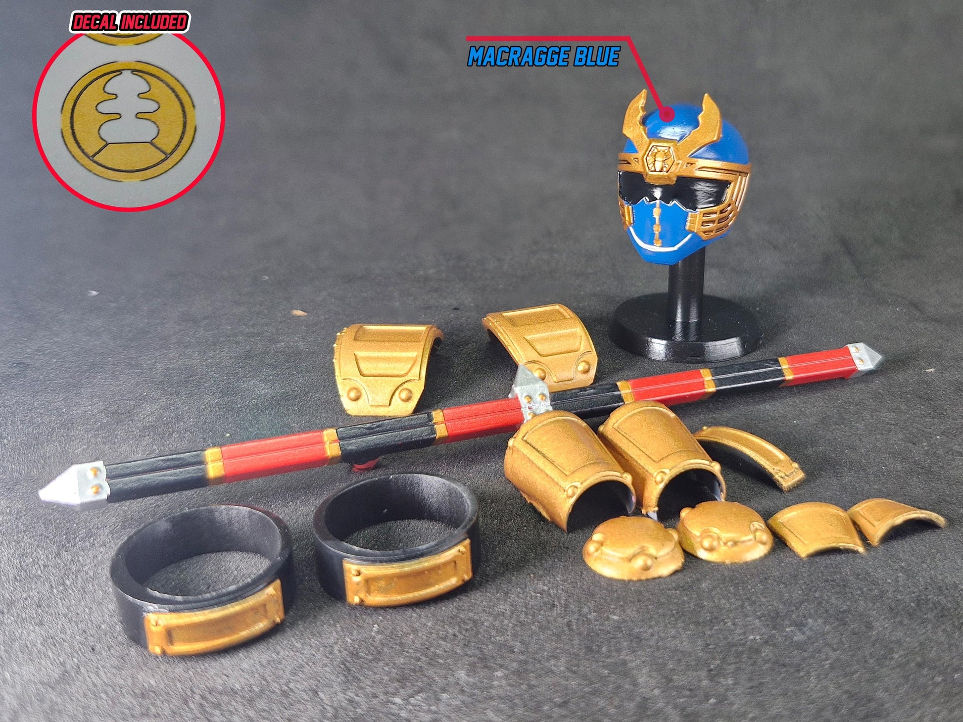 Power Rangers Ninja Storm - Navy Thunder Ranger / Hurricaneger - KuwagaRaiger Conversion Kit | Lightning Collection Accessories