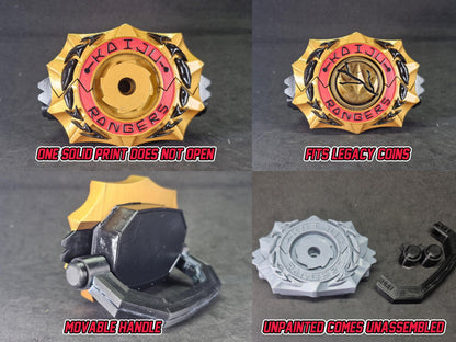BOOM! Comics Gozilla VS Power Rangers Gold Kaiju Morpher | Coin Included | For Display Only