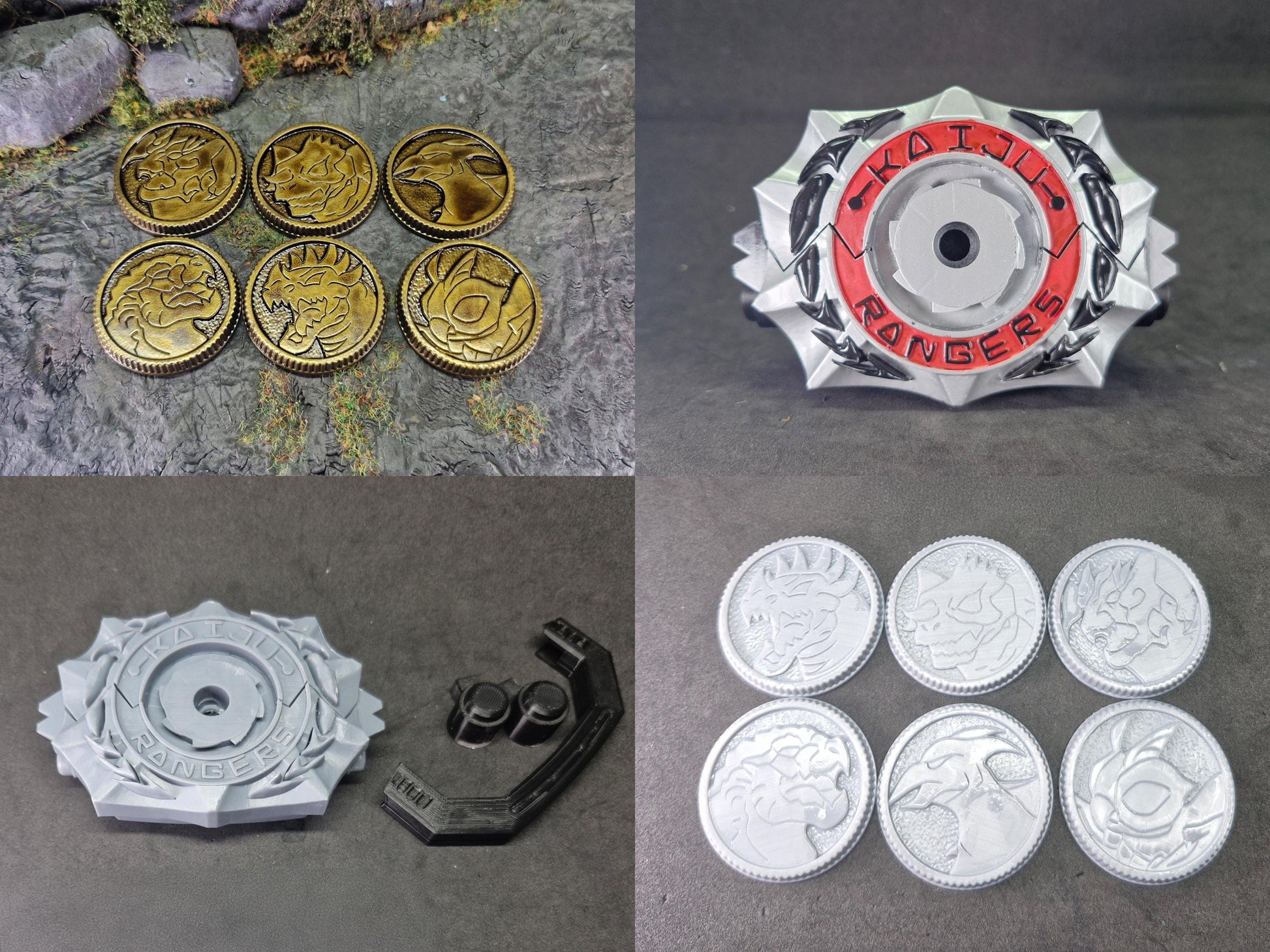 BOOM! Comics Gozilla VS Power Rangers Silver Kaiju Morpher | Coin Included | For Display Only