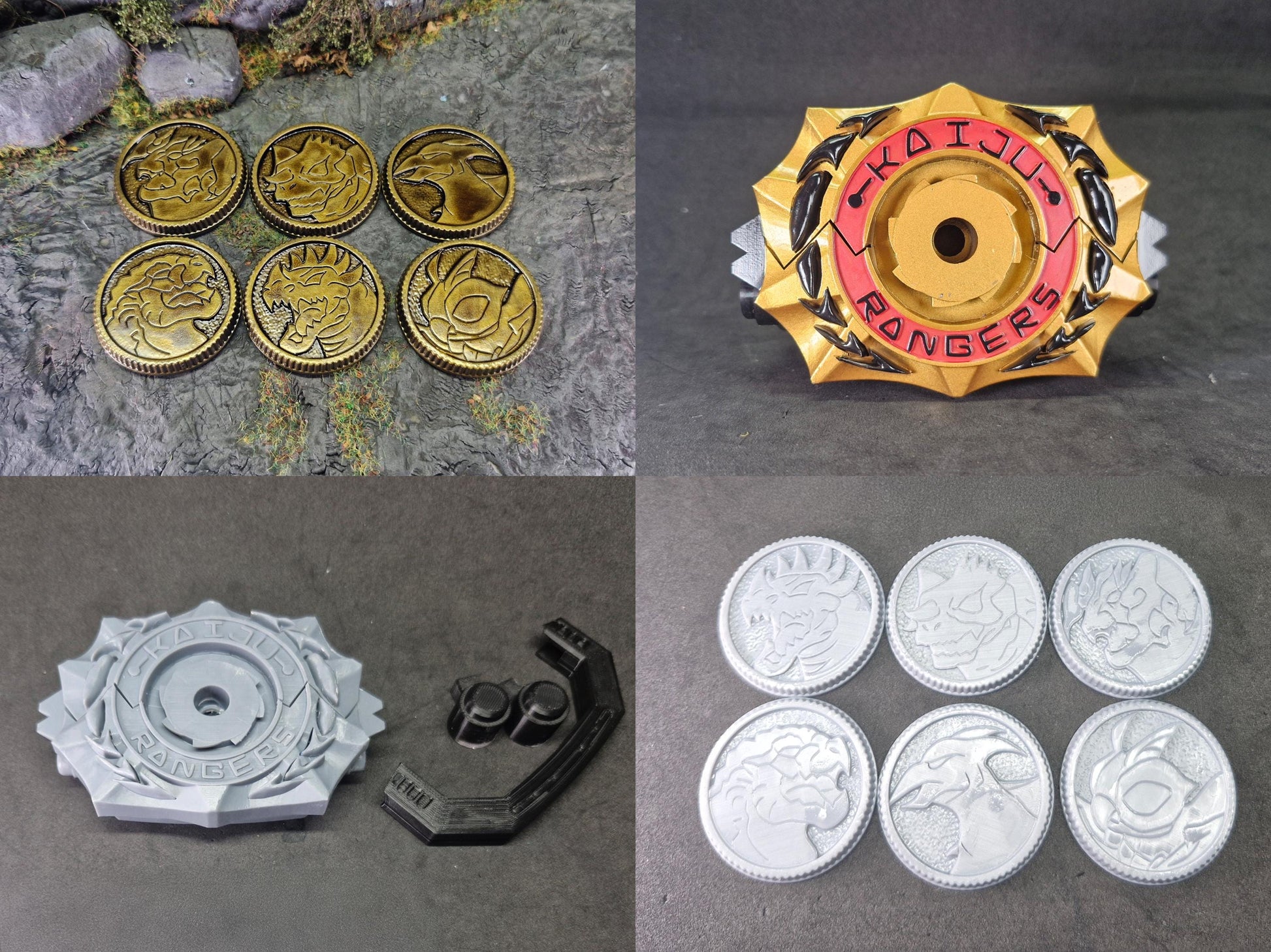 BOOM! Comics Gozilla VS Power Rangers Gold Kaiju Morpher | Coin Included | For Display Only