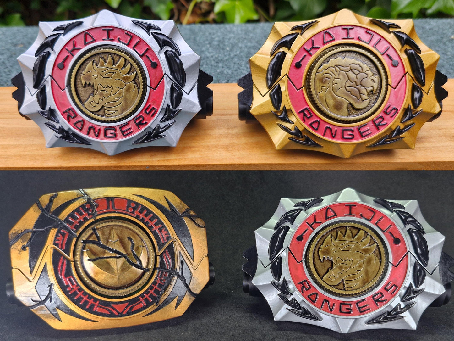 BOOM! Comics Gozilla VS Power Rangers Silver Kaiju Morpher | Coin Included | For Display Only