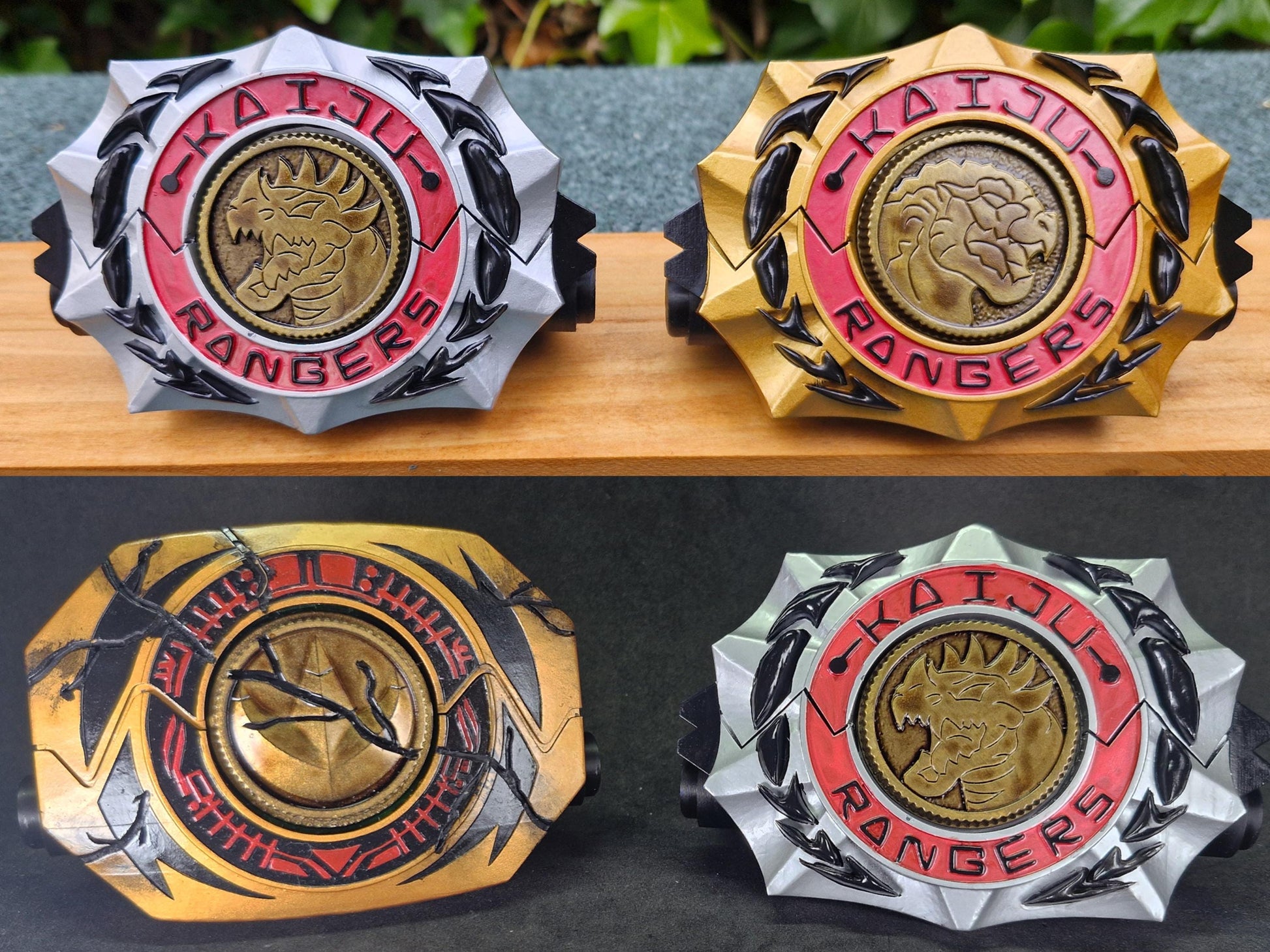 BOOM! Comics Gozilla VS Power Rangers Silver Kaiju Morpher | Coin Included | For Display Only
