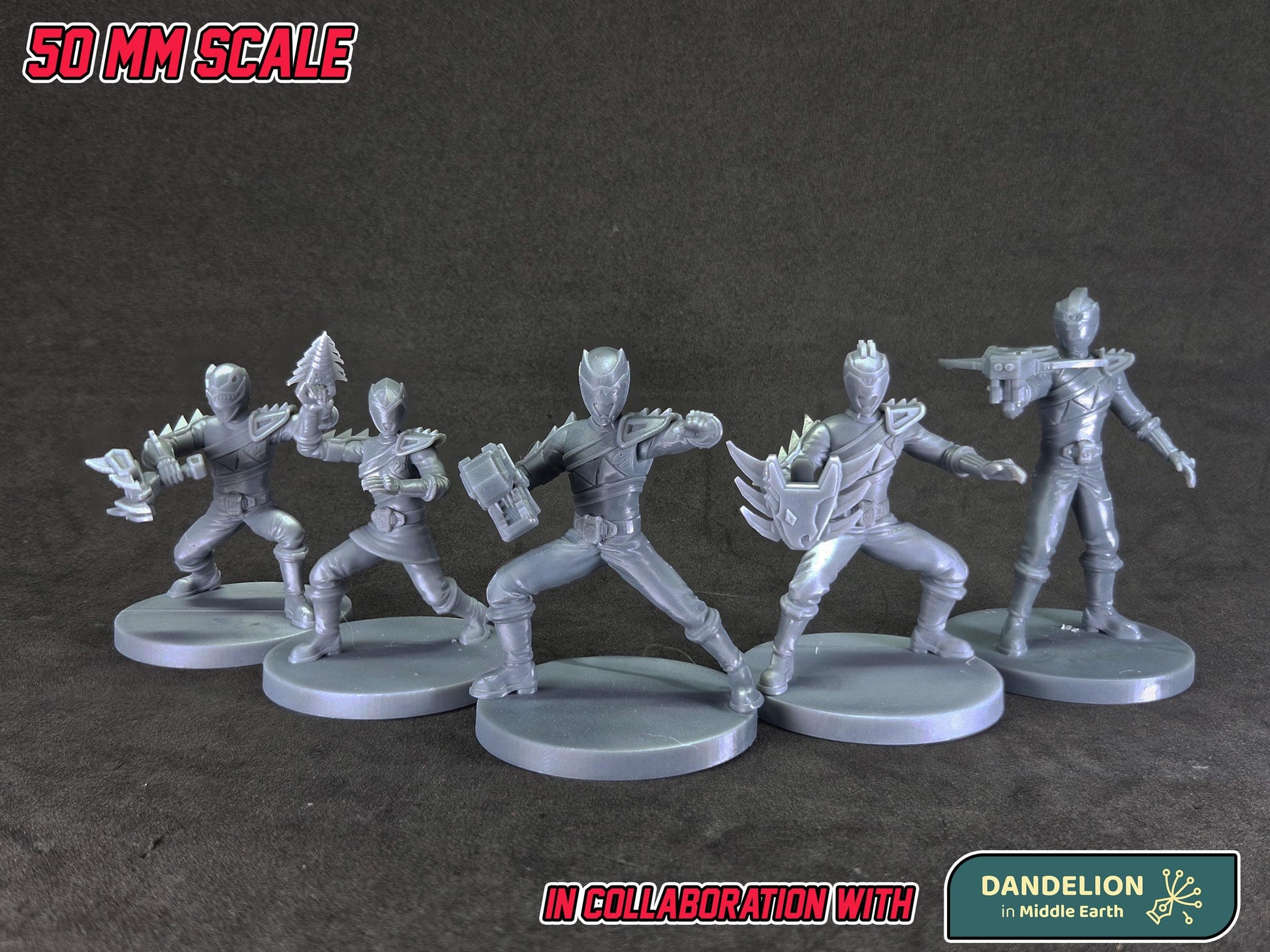 Heroes of the Grid - Dino Charge / Kyoryuger Miniatures | Epic Scale 50mm Miniature Tabletop Gaming