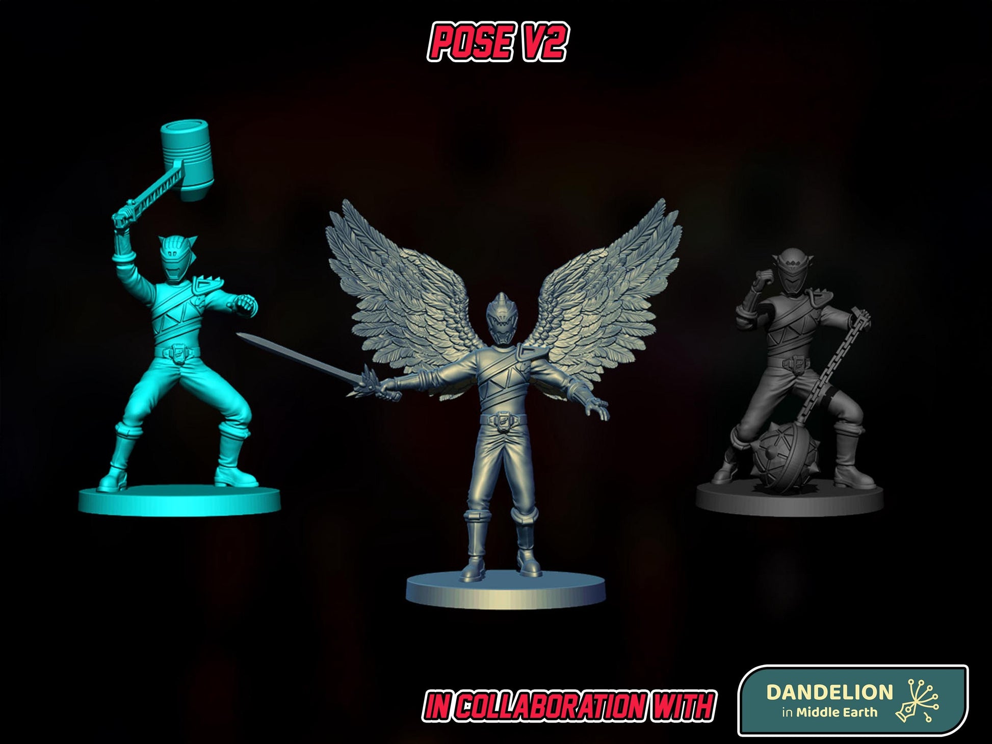 Heroes of the Grid - Dino Charge / Kyoryuger Special Rangers Miniatures | Epic Scale 50mm Miniature Tabletop Gaming