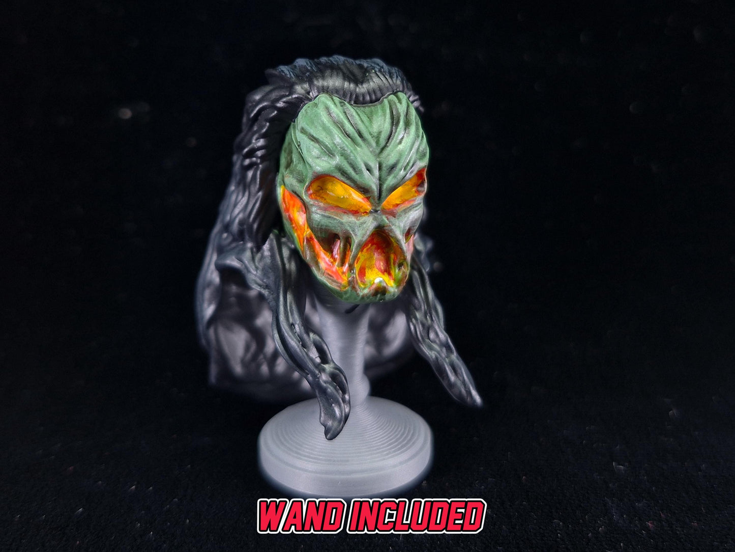 Mighty Morphin Power Rangers - Wizard of Deception Headsculpt and Wand | Lightning Collection 1/12 scale Accessory | 3D Printed