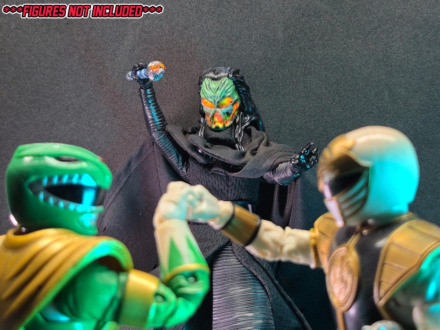 Mighty Morphin Power Rangers - Wizard of Deception Headsculpt and Wand | Lightning Collection 1/12 scale Accessory | 3D Printed