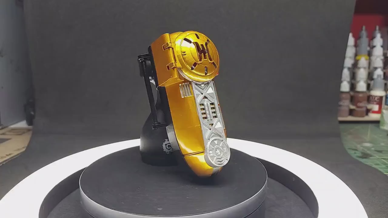 3D Printed & Painted Power Rangers Zeo - Gold Zeonizer / Ohranger - Gold Power Brace | Display Prop
