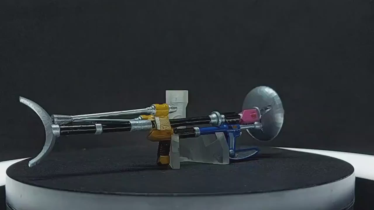 Power Rangers In Space - Combined Weapons | Quadro Blaster | Astro Axe | Lunar Lance | Satellite Stunner | Star Slinger | Spiral Saber